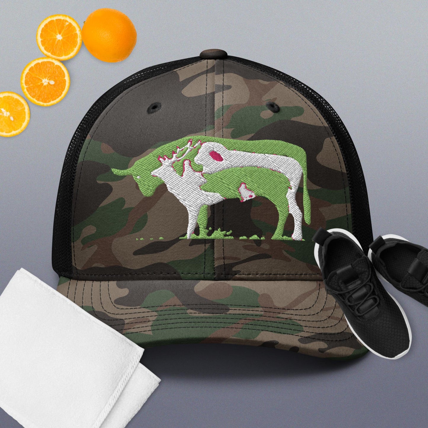 Camouflage trucker hat