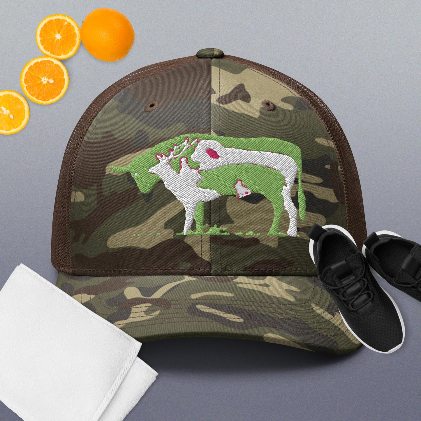 Camouflage trucker hat