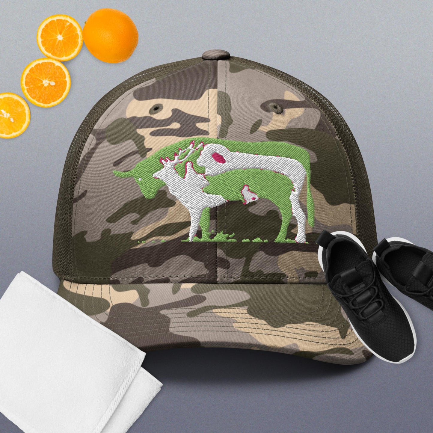 Camouflage trucker hat